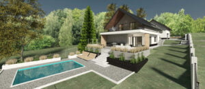 Projekt domu na skarpie w Bibicach