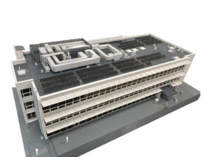 wydruk 3D makieta stworzona po skanowaniu budynku GIL PK