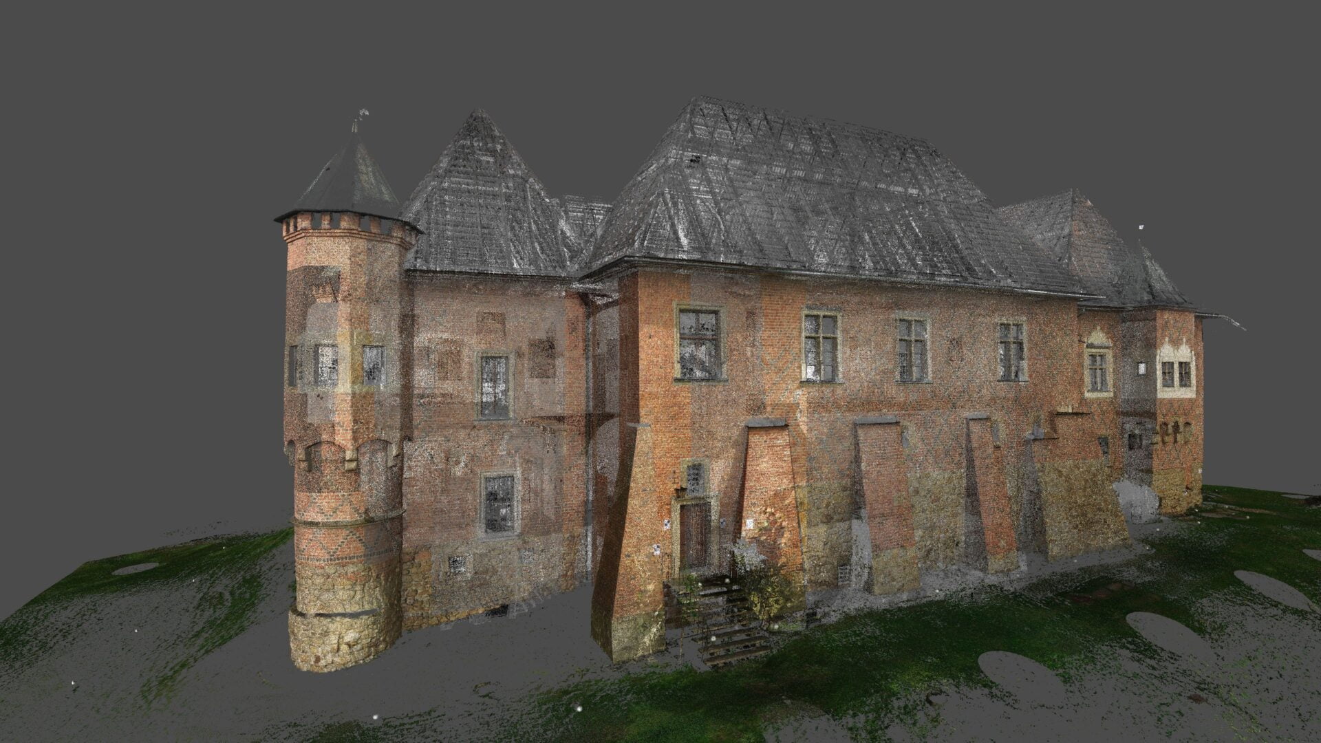 scan 3D zamku w Dębnie