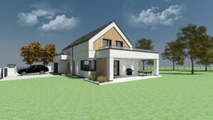 Nowoczesny dom z tarasem w Czyżowie k. Kleszczowa