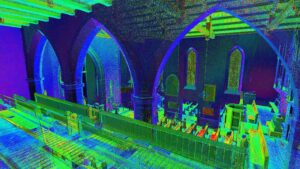 chmura punktów skan 3D kościoła