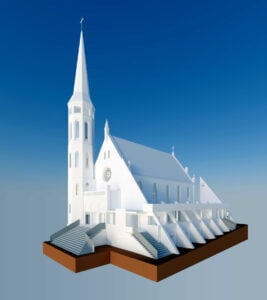 Inwentaryzacja architektoniczna 3D kościoła św. Piotra Apostoła w Międzyzdrojach