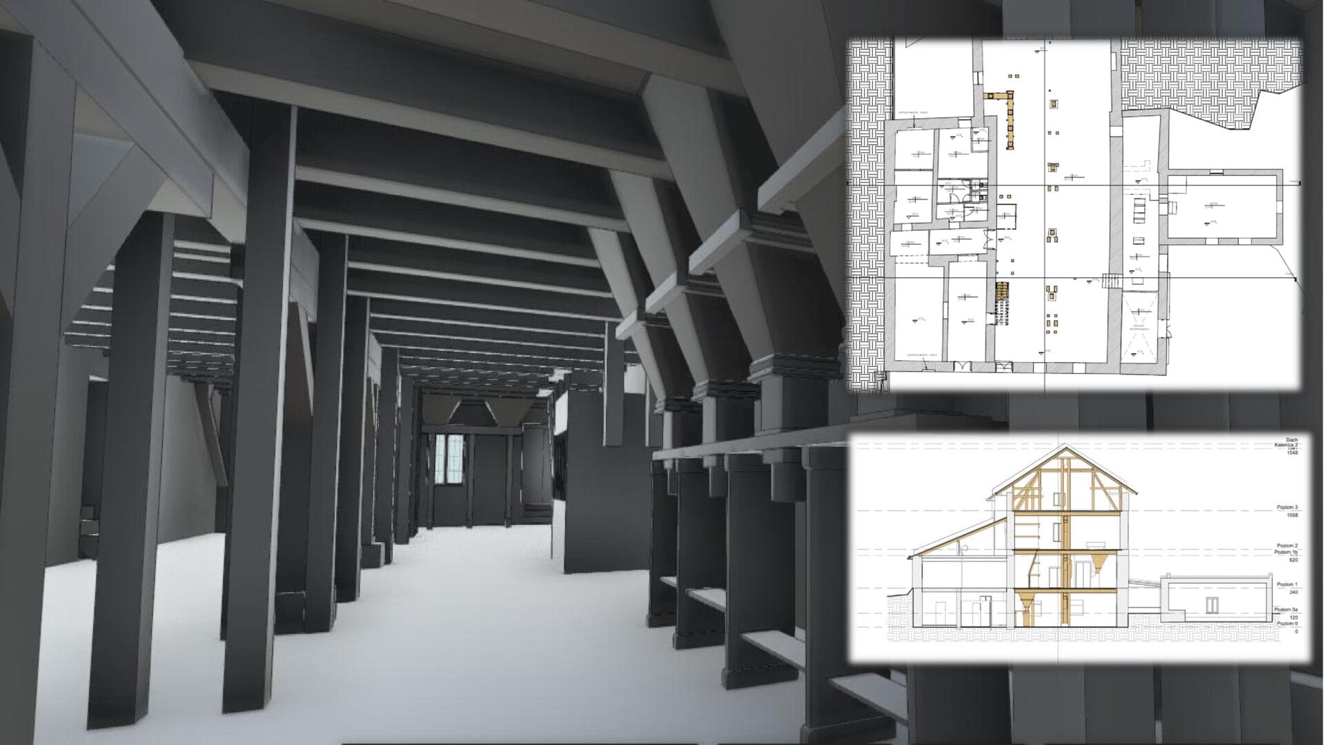 inwentaryzacja architektoniczna młyna Nowy Sącz - Młyn Jezuitów
