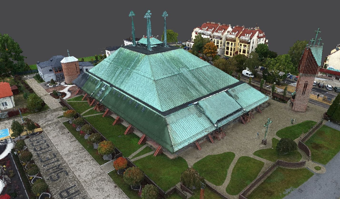 inwentaryzacja budowlana 3D - model fotogrametryczny kościoła
